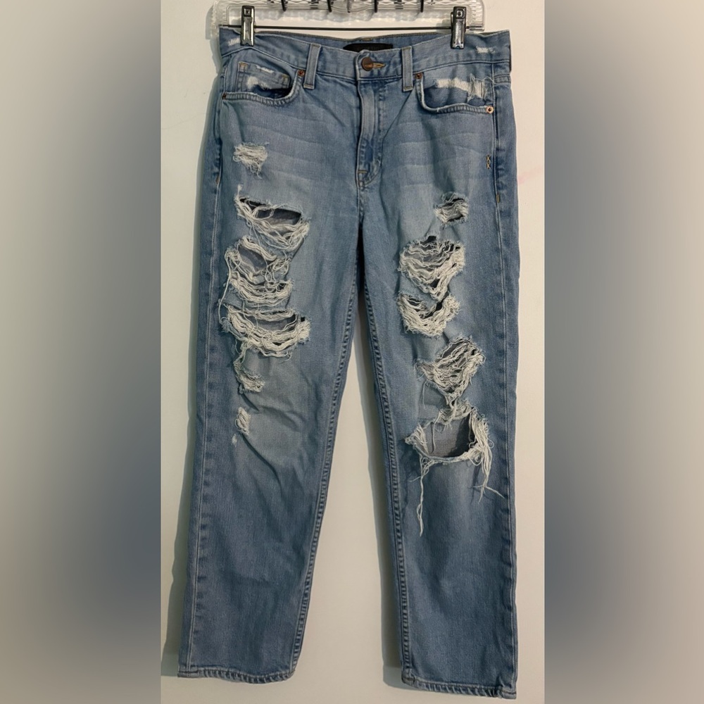 Genetic Denim Womens 27 Distressed Gia Boyfriend Ignite Wash Cropped Made in USA